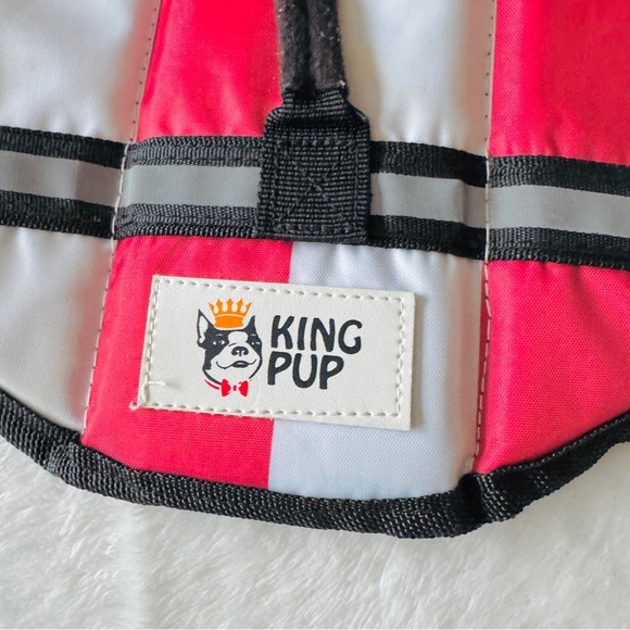King Pup Dog Life Jacket Vest - American Flag Red White & Blue - Size Small - Picture 4 of 8